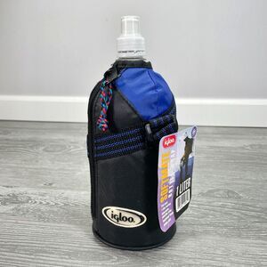 Vintage 2001 Igloo Softmate 1L Bottle Wrap Blue Insulated Clear Plastic NEW